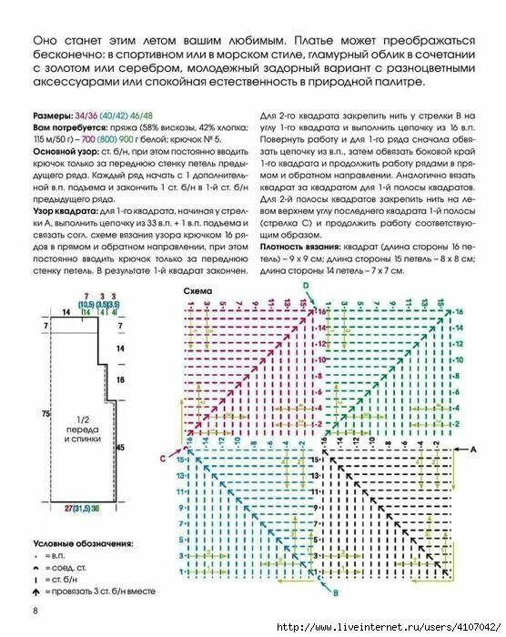 Квадрат спицами схема Российский Сервис Онлайн-Дневников Вязание крючком узоры для свитера, Схемы вяза