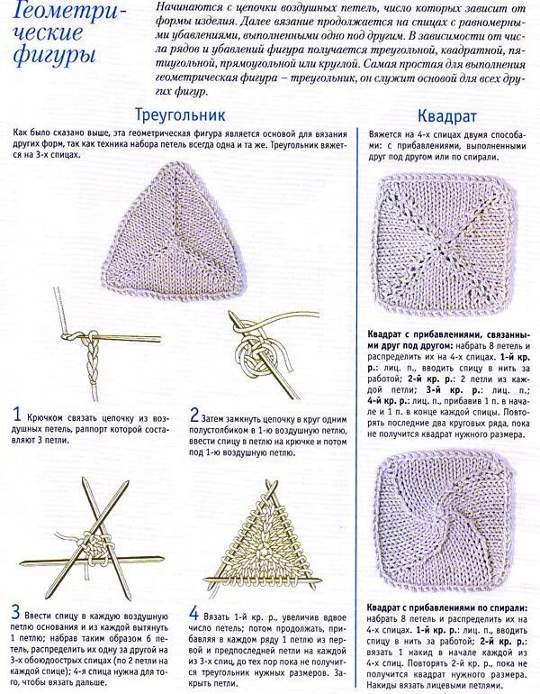Квадрат спицами схемы для начинающих Треугольник и квадрат спицами Уроки вязания, Вязаное кружево, Квадратные узоры