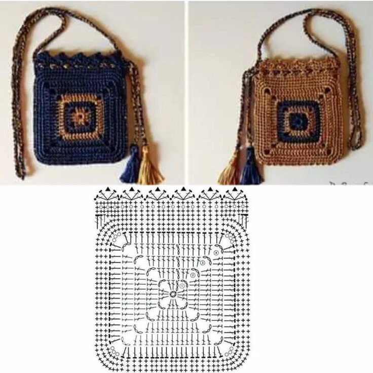 Квадрат сумочка крючком Crochet bag pattern, Crochet bag, Bag pattern