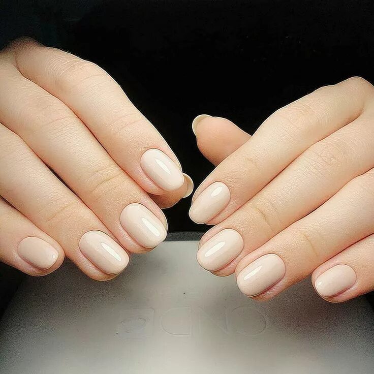 Квадратная форма коротких ногтей фото Round nails Bentuk kuku, Gel kuku, Kuku oval