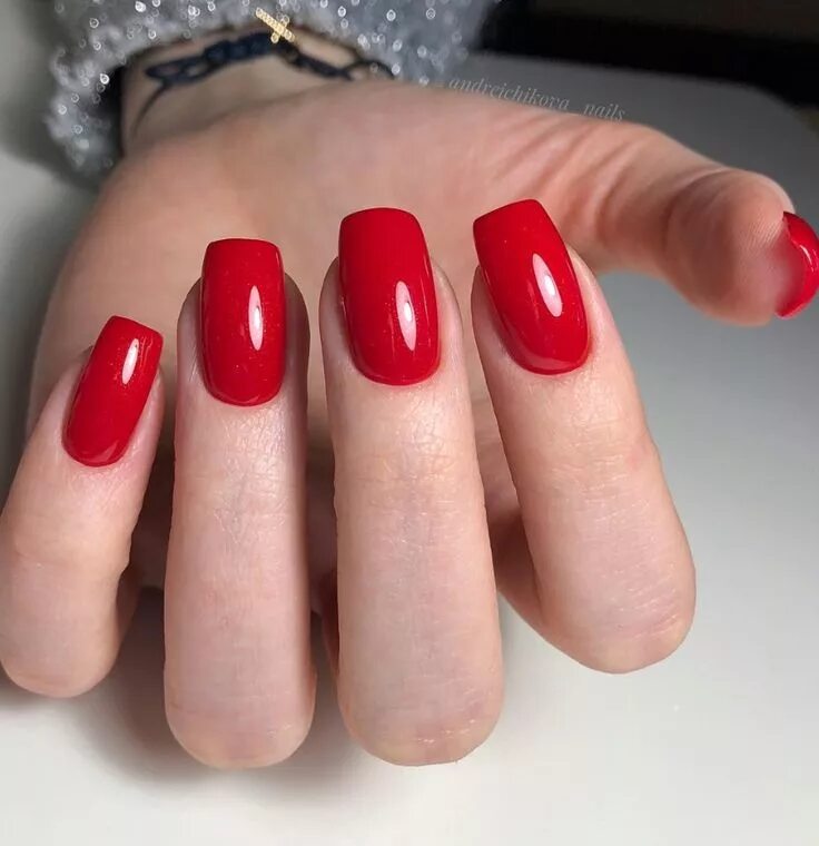 Квадратная форма ногтей красный маникюр 45 Hottest Acrylic Short Coffin Nails Color & Shapes Design For All Fashion Ladi