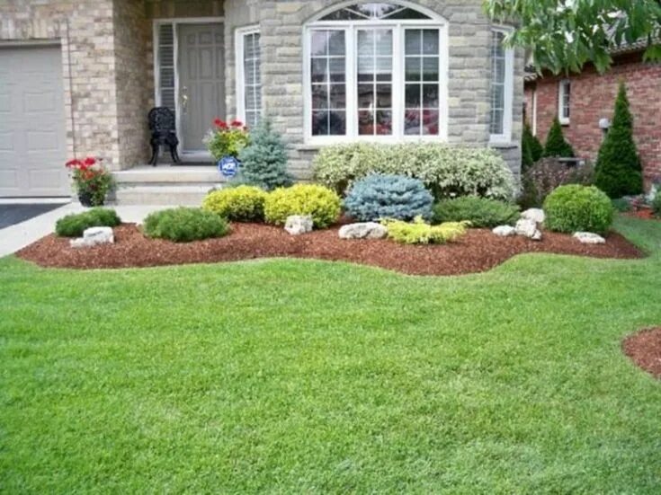 Квадратная клумба перед домом приемы оформления Easy And Low Maintenance Front Yard Landscaping Ideas 18 Ideas para el patio fro