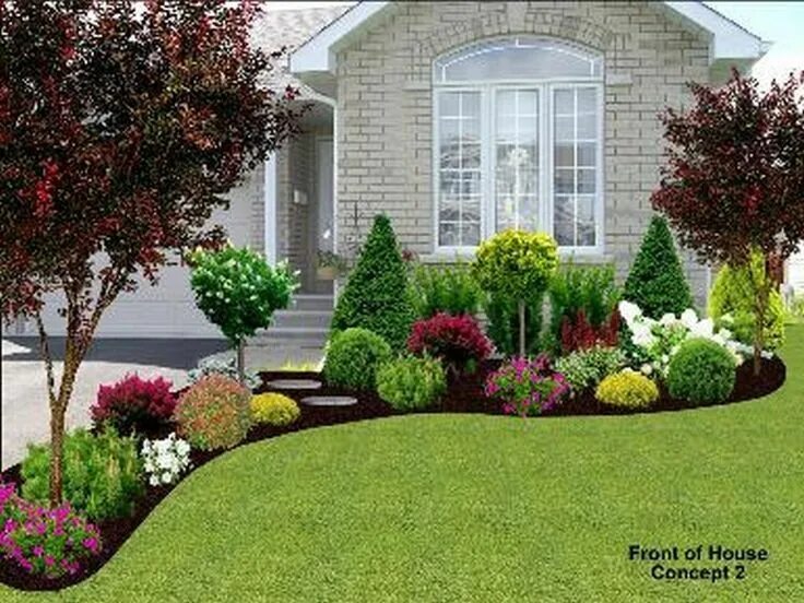 Квадратная клумба перед домом приемы оформления Shared front yard idea. - RedFlagDeals.com Forums Home landscaping, Front yard l