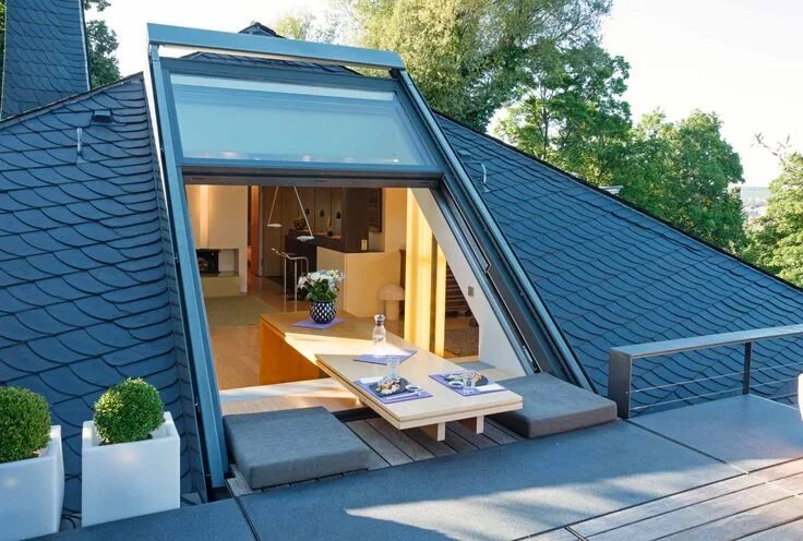 Квадратная крыша фото Roof sliding window systems Sunshine Wintergarten GmbH Architektur, Dachschiebef