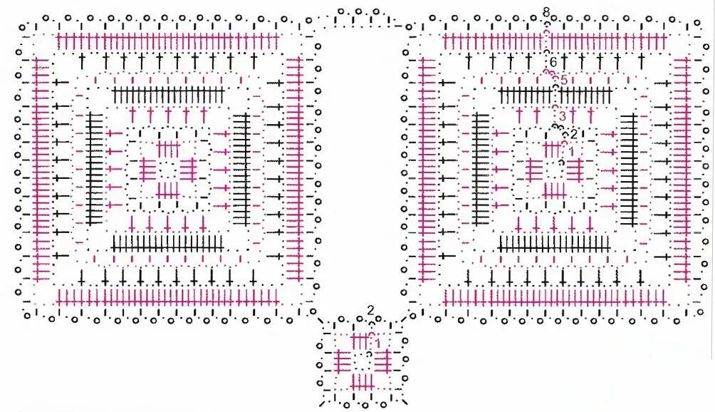 Квадратная крючком схема и описание Схема салфетки Uncinetto libero, Motivi per uncinetto, Quadrati uncinetto