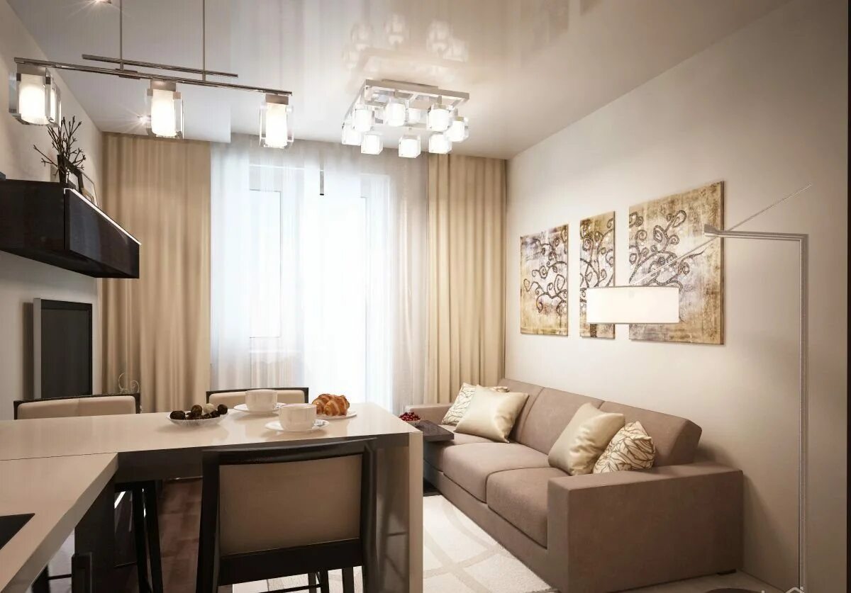 Квадратная кухня гостиная 17 кв м дизайн Кухня-гостиная 12 кв. м. 45 фото, дизайн, идеи с диваном