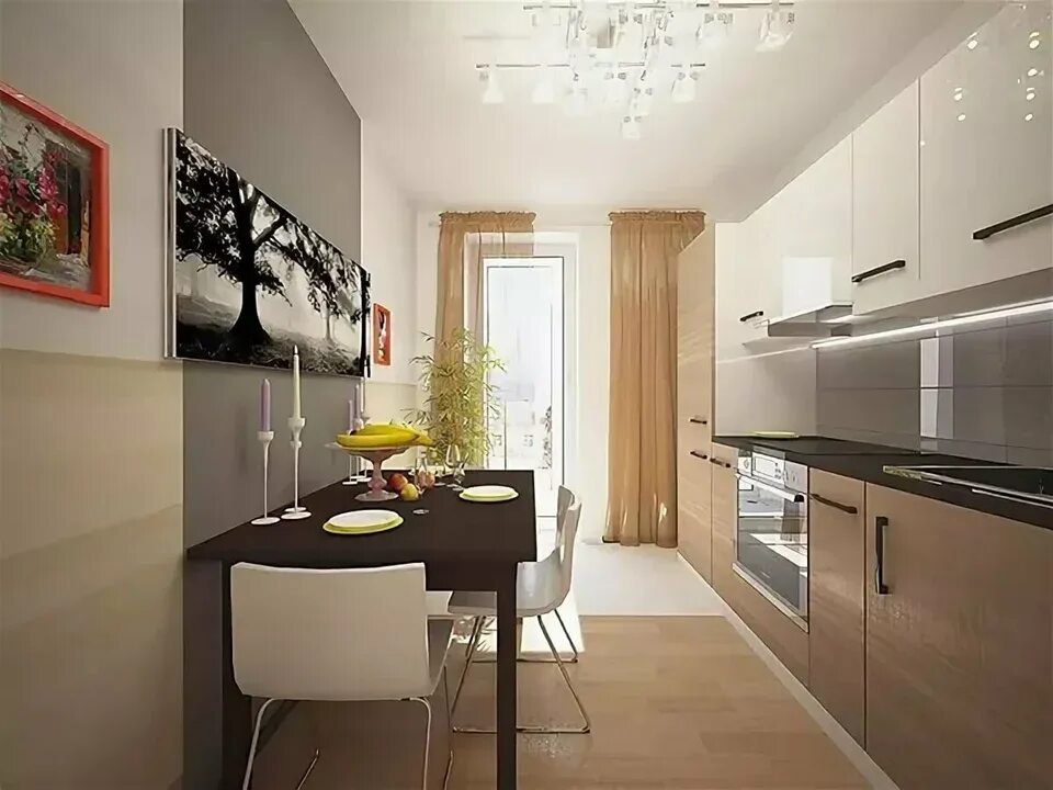 Квадратная кухня с балконом дизайн Kitchen 11 sq m design with balcony (49 Photos)