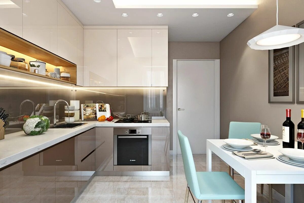 Квадратная кухня современный дизайн Pin by katya klimenko on Интерьер Kitchen cabinets, Home, Kitchen