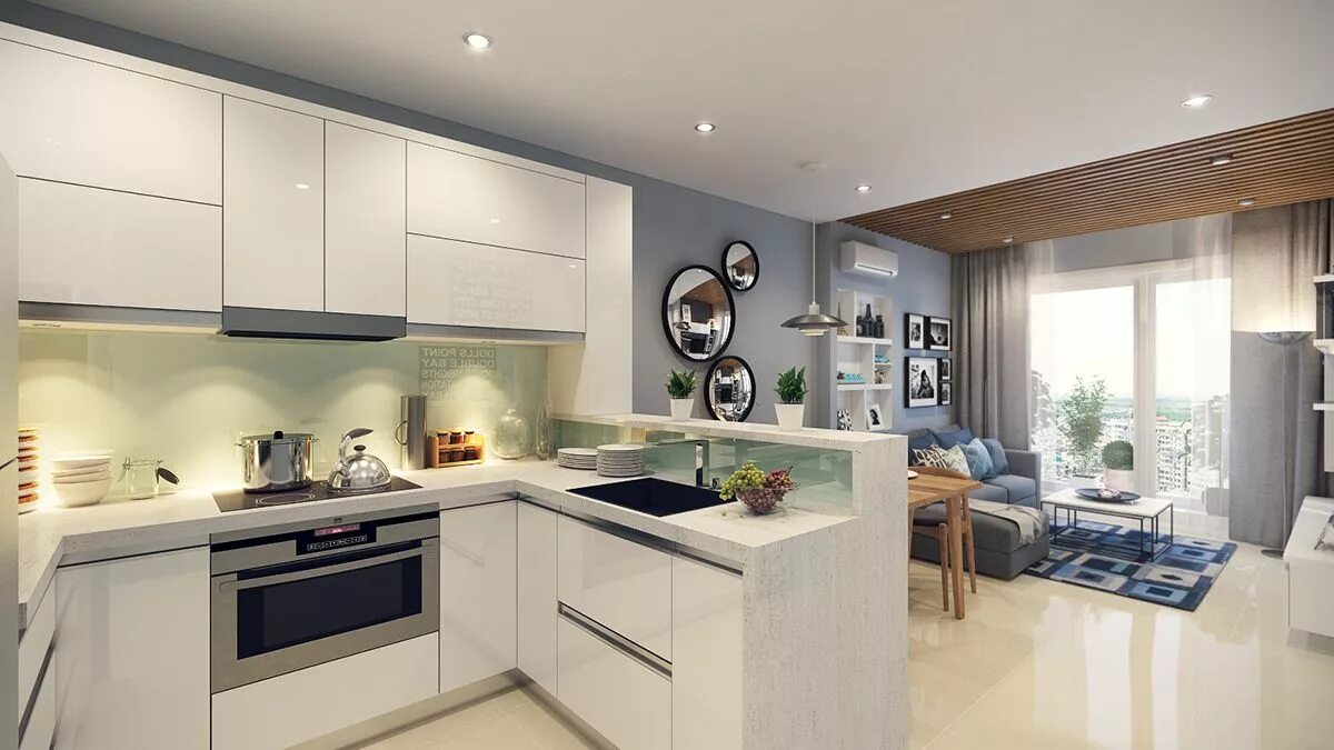 Квадратная кухня современный дизайн Clever Decor Ideas to Maximize Your Space