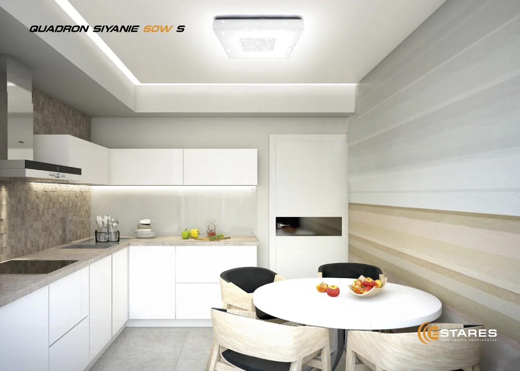 Квадратная кухня современный дизайн 60w Cuadrado Led Lámpara De Techo Montado En La Superficie Estrellado Cubierta E