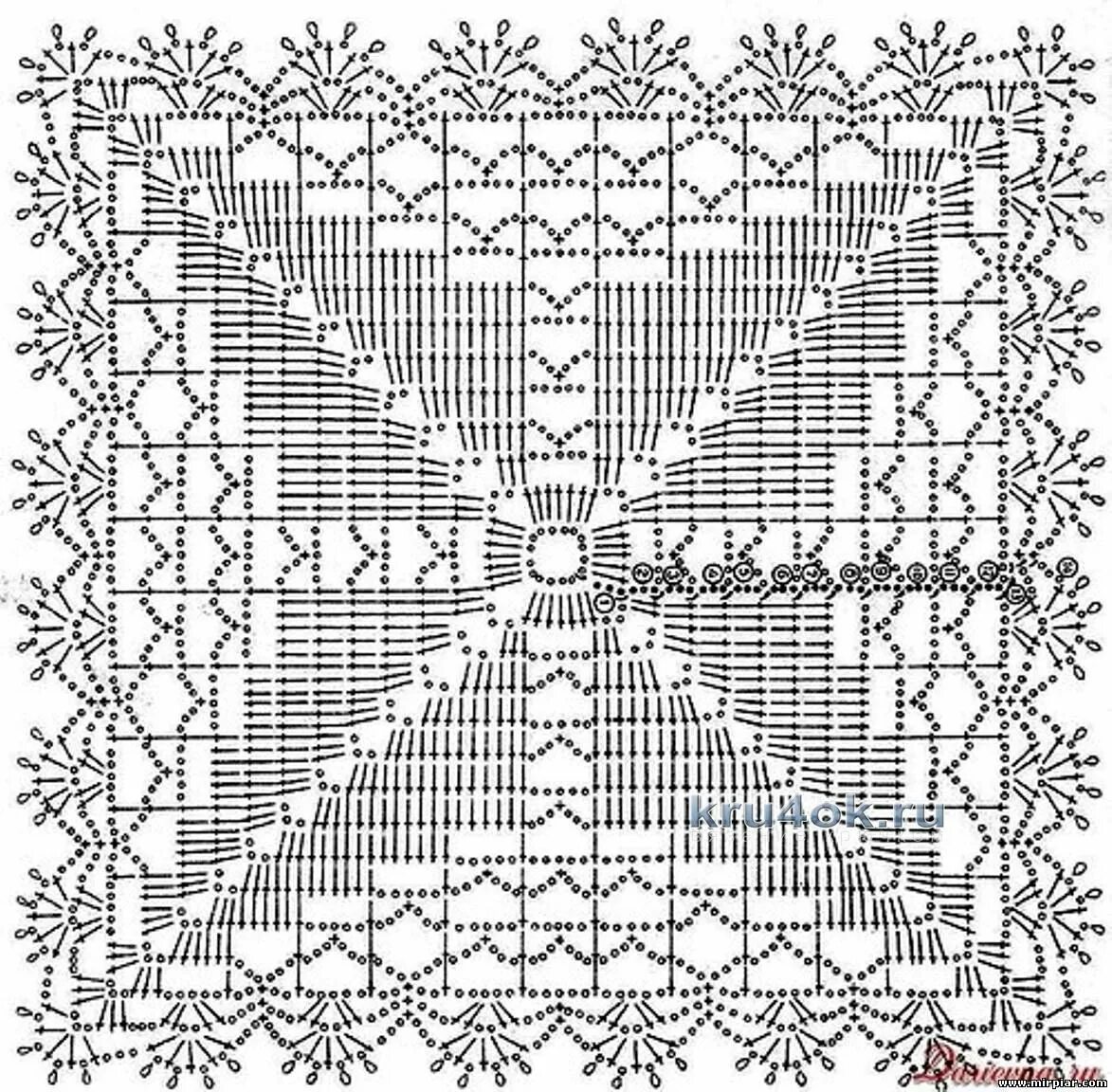 Квадратная салфетка крючком схема и описание Вязаная крючком юбка - работа Ирины Квадратные узоры, Схемы вязаных крючком квад