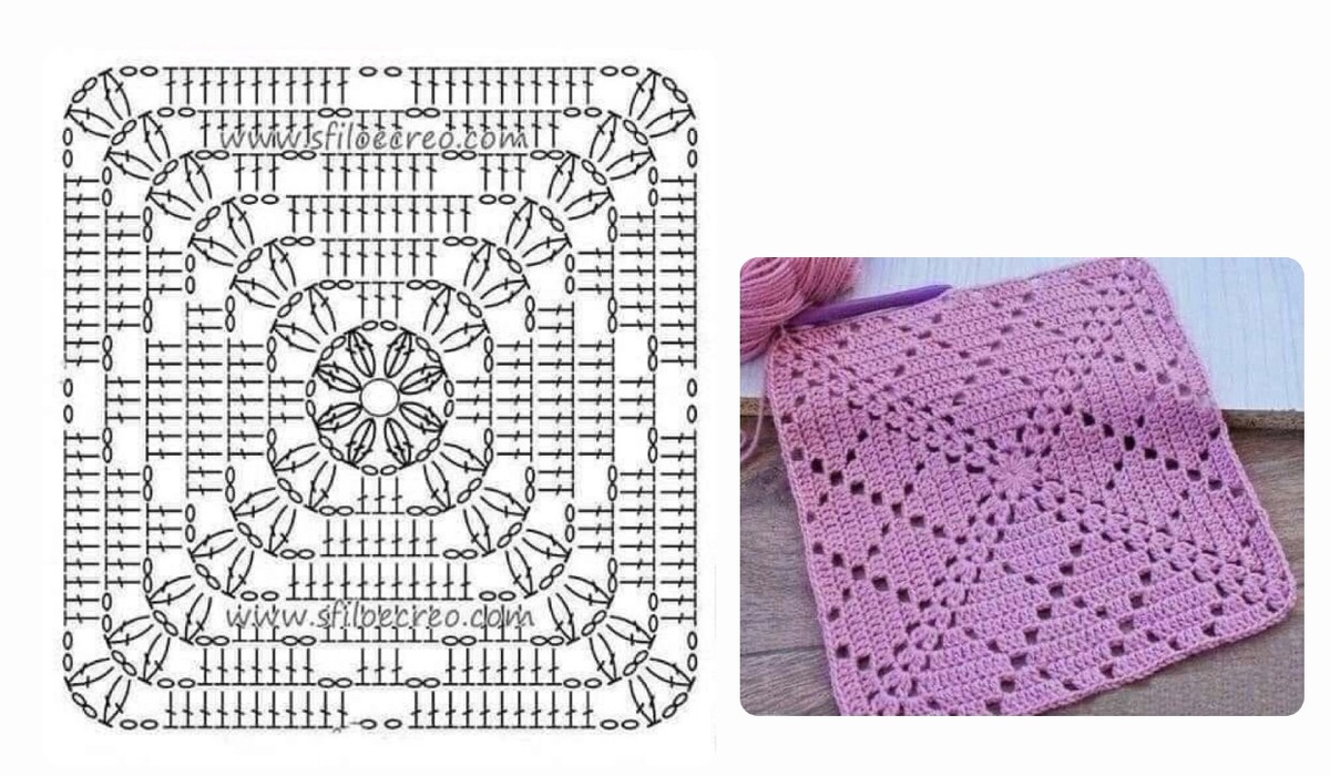Квадратная схема крючком 20 схем бабушкиного квадрата для вдохновения. Подборка квадратных мотивов. Вязан