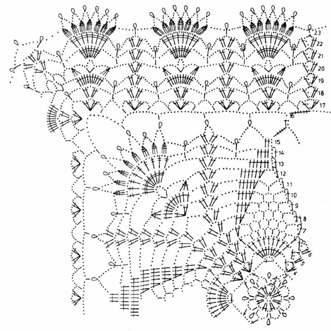 Квадратная скатерть крючком со схемами и еще одна супер-схемка #crochet #handmade #häkeln #serwetka #napperon #szydełko