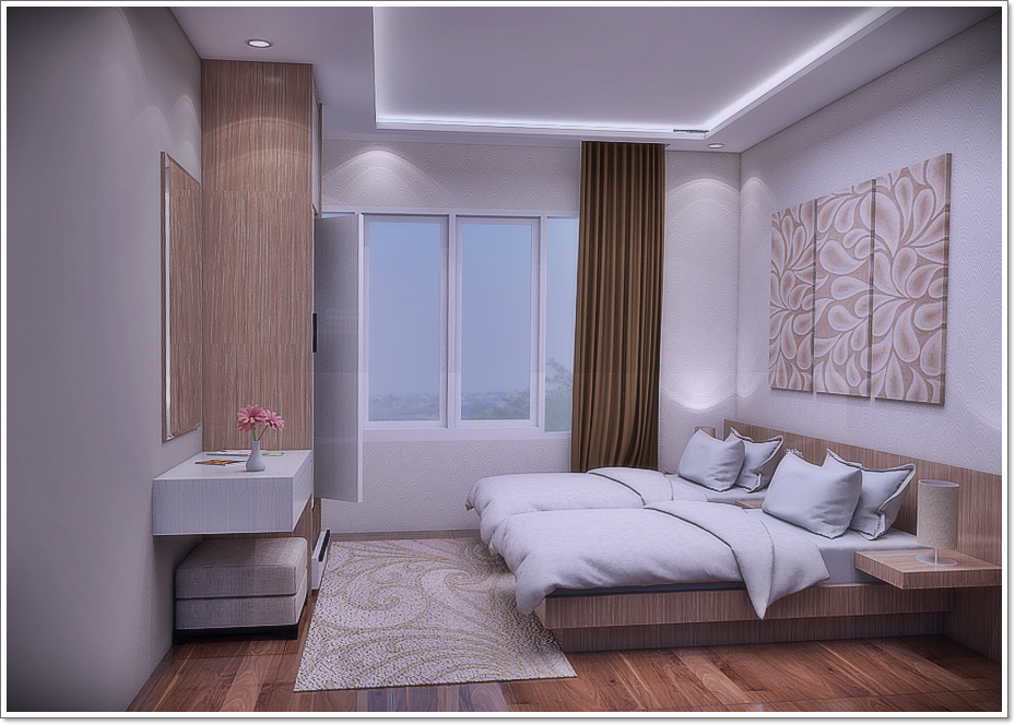 Квадратная спальня дизайн 16 кв Residential Interior - PT. Mitra Anugerahjaya Pratama