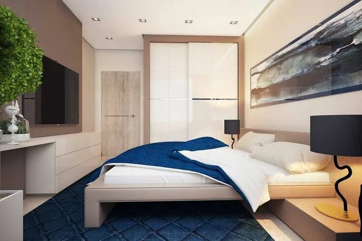 Квадратная спальня дизайн фото design-komnati-14-metrov-foto29 Для дома, Дизайн, Интерьер