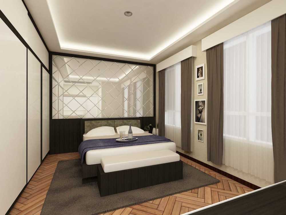 Квадратная спальня фото Desain Kamar Tidur , Gading Serpong