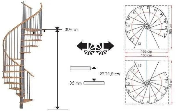 Квадратная винтовая лестница чертеж Винтовая лестница Spiral Decor silver d160 купить в интернет-магазине Бигарден в