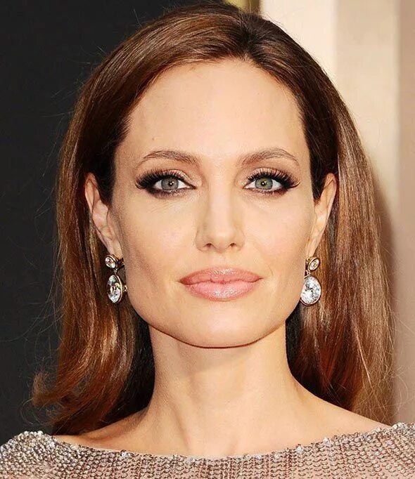 Квадратное лицо фото 2014 Oscars Best Celebrity Hairstyles and Makeup Looks Angelina jolie makeup, An