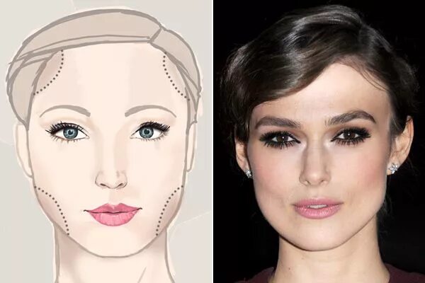 Квадратное лицо макияж глаз Makeup Tips for Every Face Shape - Steven and Chris Makeup face charts, Square f