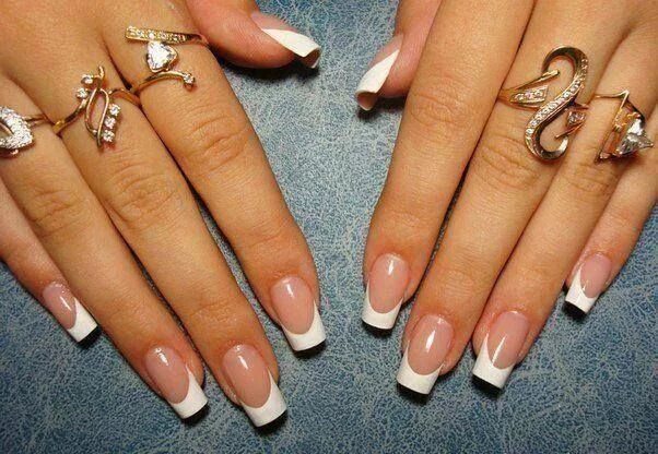 Квадратное наращивание ногтей фото lindoo French acrylic nails, Gel nails, French tip acrylic nails