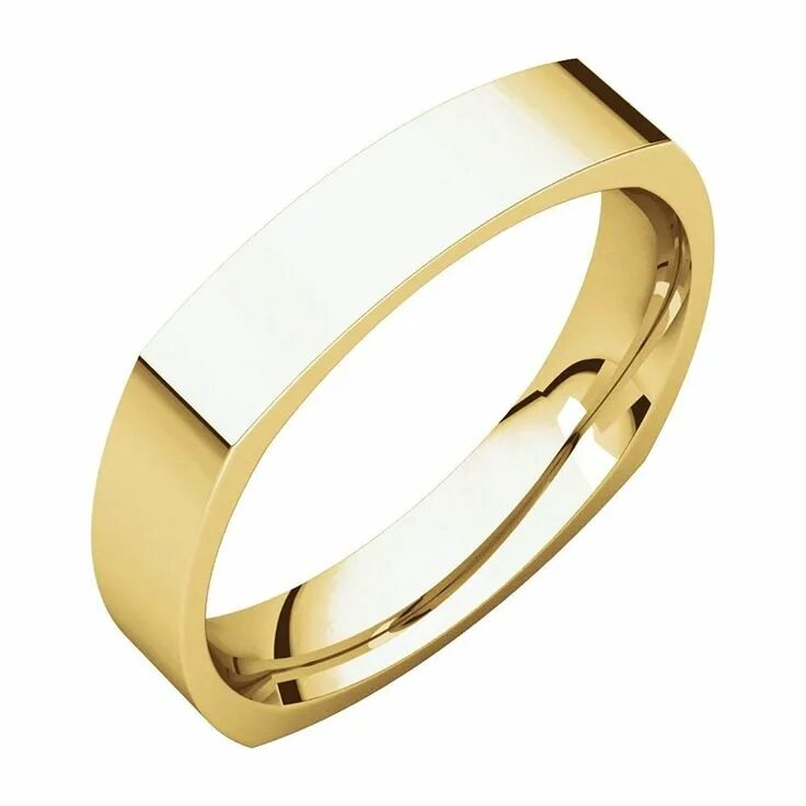 Квадратное обручальное кольцо фото Bonyak Jewelry 14k Yellow Gold 4mm Square Comfort Fit Band - Size 7 * Very kind 