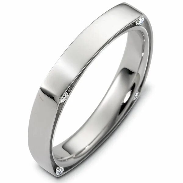 Квадратное обручальное кольцо фото C124501WE 18kt White Gold Diamond Wedding Ring