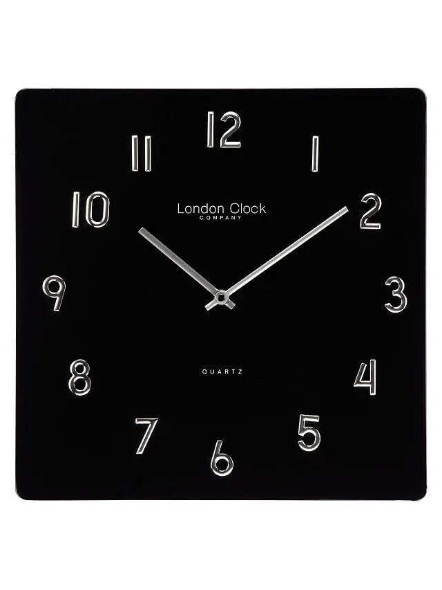 Квадратные часы фото London Clock Company Square Glass Wall Clock, Black at John Lewis & Partners