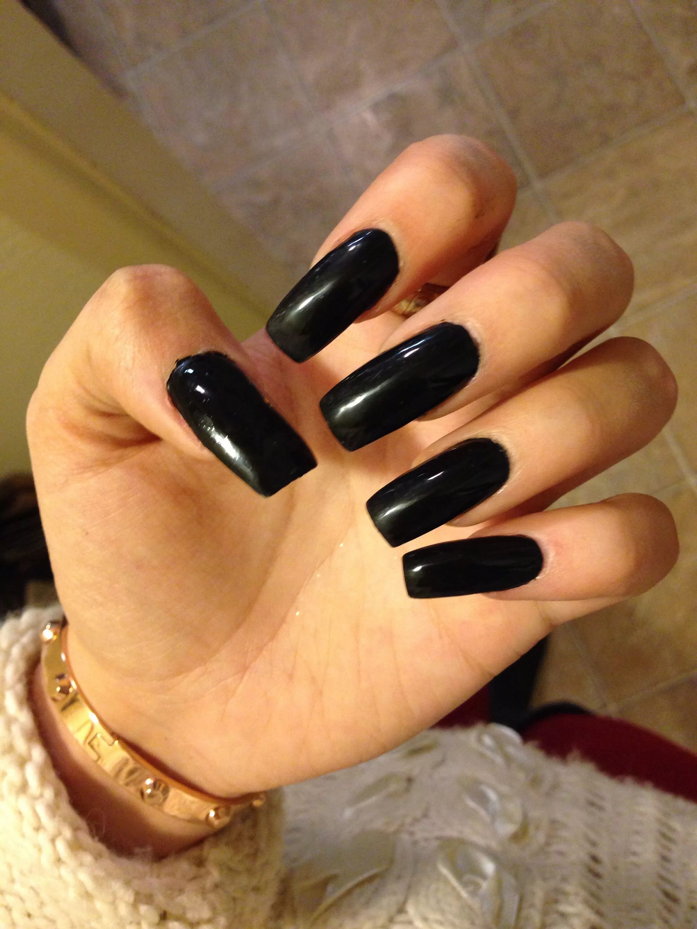 Квадратные черные ногти фото Long black acrylic square nails. Beauty that I love Squoval acrylic nails, Squar