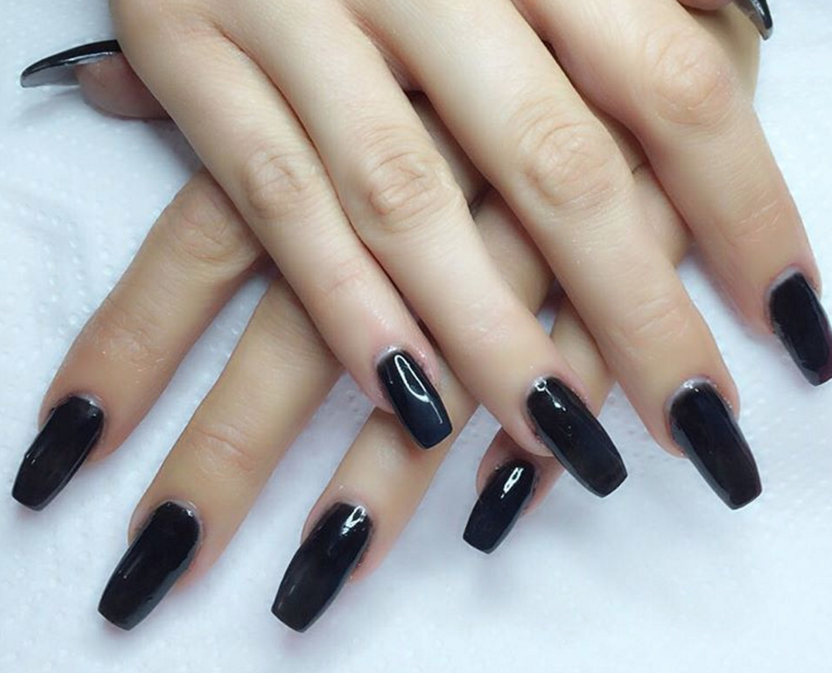 Квадратные черные ногти фото Pin on Nails #2