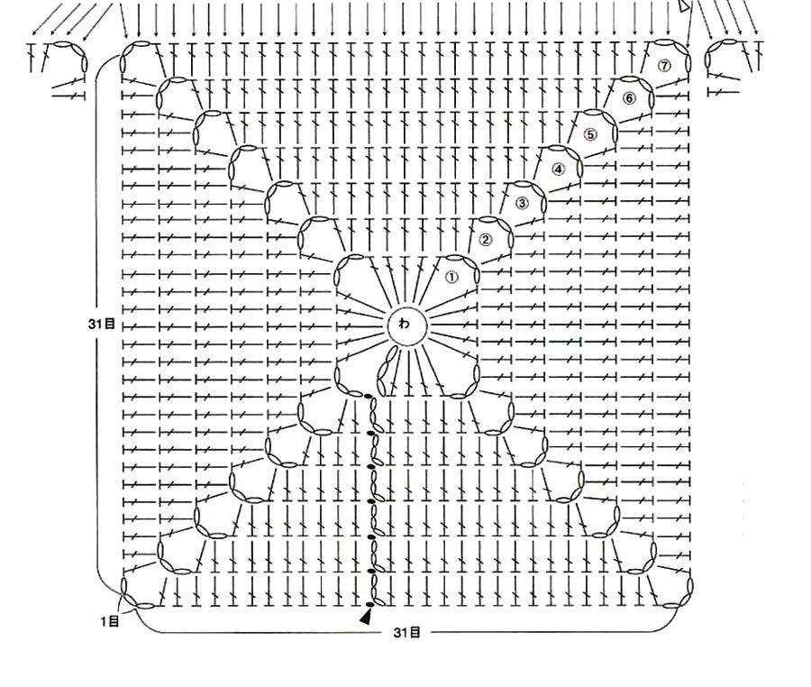 Квадратные коврики крючком со схемами схема бабушкиного квадрата Crochet chart, Crochet motif patterns, Crochet stitch