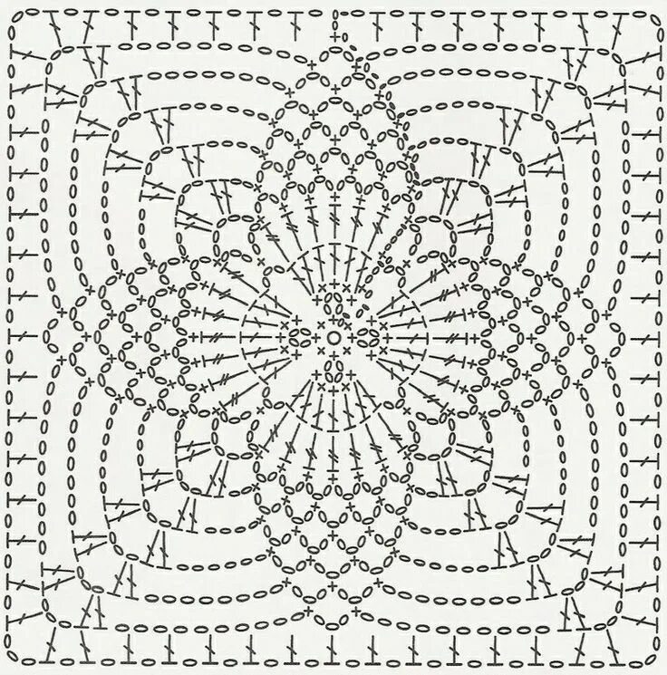 Квадратные мотивы крючком фото схемы Schemi di motivi all'uncinetto / Crochet motifs charts Crochet motif patterns, C