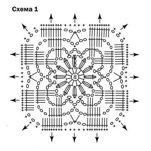 Квадратные мотивы крючком со схемами для кардигана Игра цвета и квадратов. Вяжем себе обновки, 10 моделей со схемами Людмила Буркев