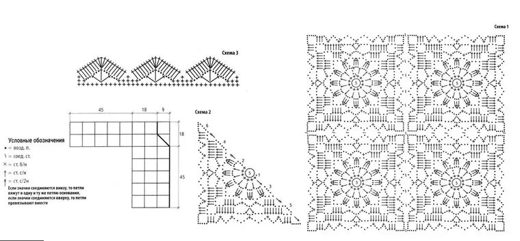 Квадратные мотивы крючком со схемами для кардигана Вяжем кардиган безотрывным способом из квадратных мотивов.: Персональные записи 