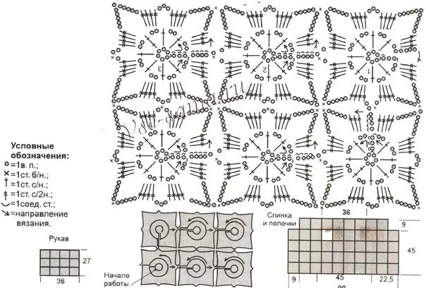 Квадратные мотивы крючком со схемами для кардигана Пуловер из мотивов. #мотив 2023 Волшебный клубочек. ВКонтакте