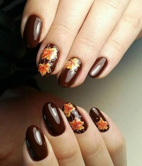 Квадратные ногти 2024 на короткие осенний маникюр 1526369413_32 Fall nail art designs, Fall nail art, Fall nail designs