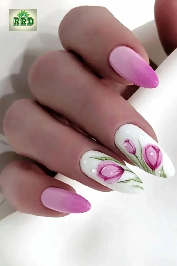 Квадратные ногти 2024 новинки дизайн весна Nail design "Pink Poppies,Дизайн ногтей "Розовые Маки" Purple nails, Nail design