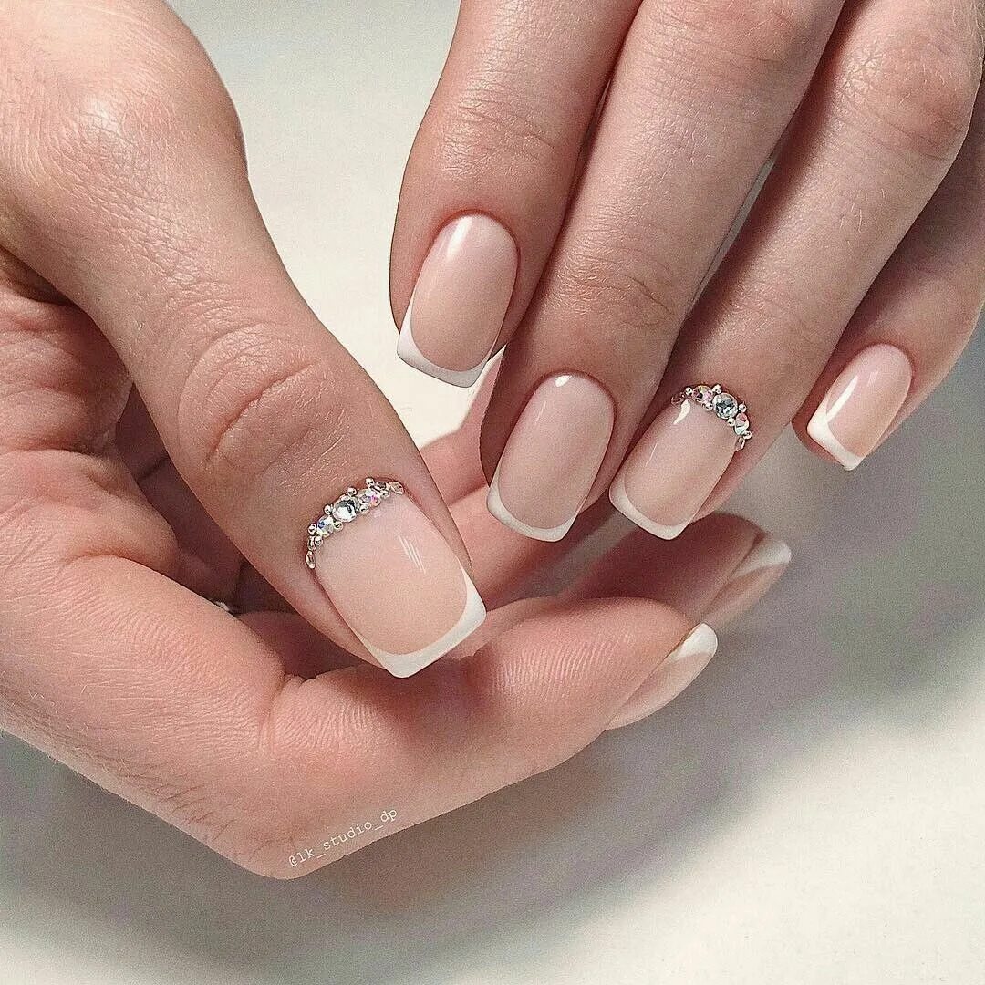 Квадратные ногти дизайн фото короткие френч Pin on My Style Perfect nails, Bride nails, Manicure