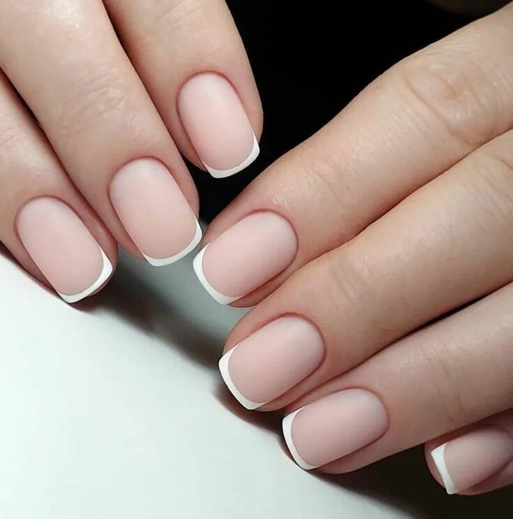 Квадратные ногти дизайн фото короткие френч #Nail #Classic French nails, French nail art, Manicure