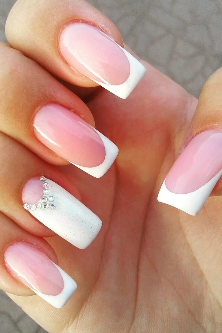 Квадратные ногти дизайн французский #white #manicure #black #nails #love #nailart #gelnails #nail #naildesign #art #