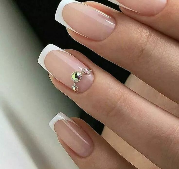 Квадратные ногти дизайн французский маникюр фото Nail Art. Unghie idee, Unghie, Unghie semplici ed eleganti