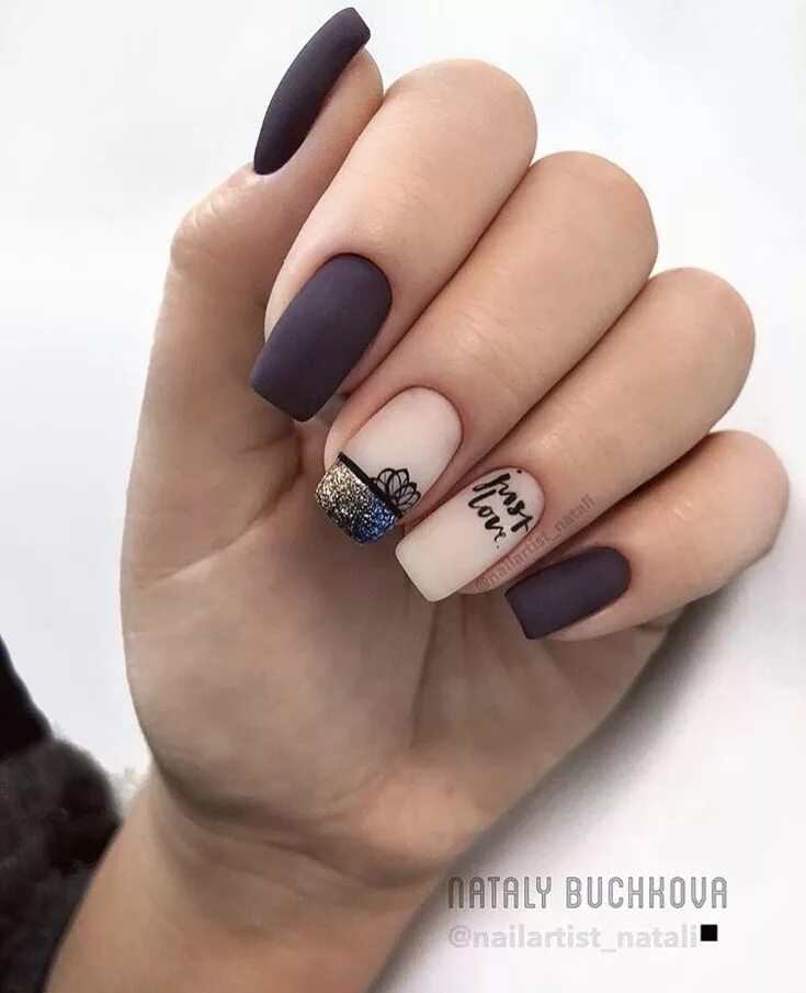 Квадратные ногти дизайн молодежный Pin by Anya on Маникюр Nail designs, Nail art, Burgundy nail art