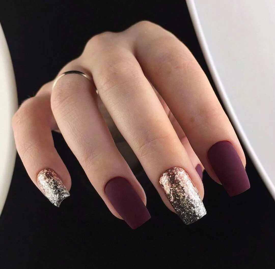 Квадратные ногти дизайн новинки модные Uñas con muchísimo 'glitter' que necesitas para la fiesta de año nuevo Purple na