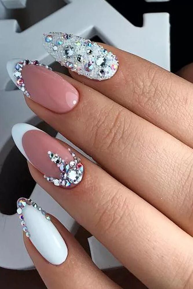 Квадратные ногти маникюр со стразами 37 Exquisite Ideas Of Wedding Nails For Elegant Brides Gel nails, Stylish nails,