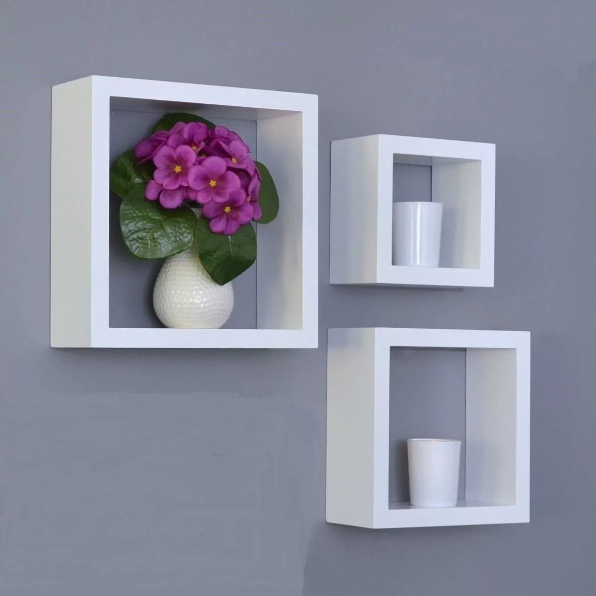 Квадратные полки на стену в интерьере IDECORAA Floating shelves living room, Floating cube shelves, Floating shelf dec