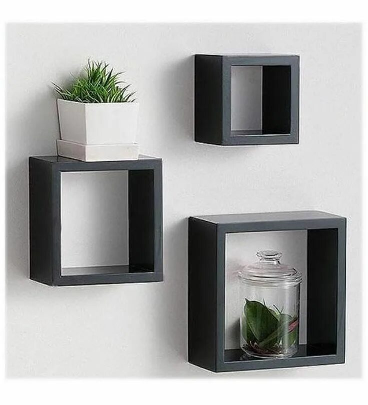 Квадратные полки на стену в интерьере 5 Gorgeous Wall Shelves for Home Decor Como fazer prateleiras, Prateleiras decor