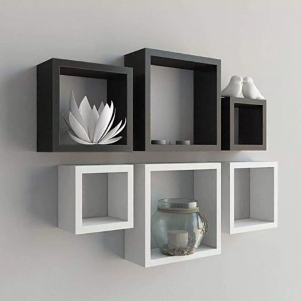 Квадратные полки на стену в интерьере Pin on PERSONAL Wall shelf decor, Wall shelves design, Wall shelves bedroom