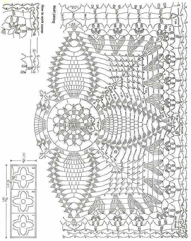 Квадратные салфетки крючком большие размеры схемы Прямоугольная салфетка из мотивов вязание Crochet square patterns, Crochet doily