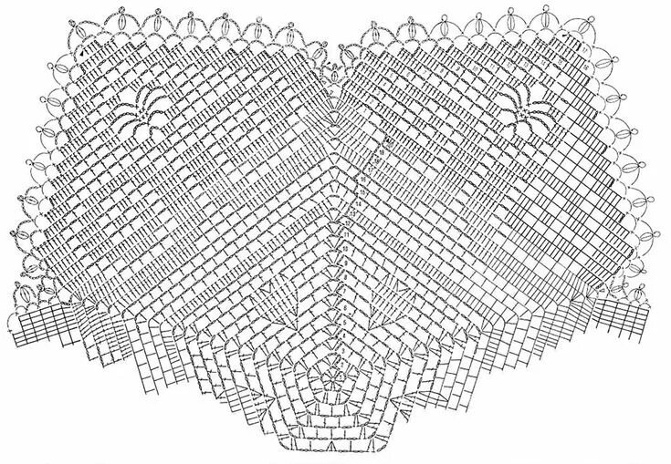 Квадратные салфетки крючком схемы новинки обалденные Звезда-сердца"-схема-2.gif (1011 × 700) Узоры для кружевных салфеток, Схемы вяза