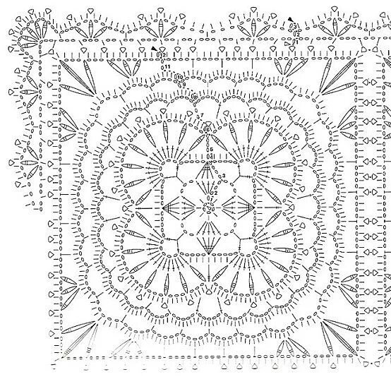 Квадратные салфетки крючком со схемами Российский Сервис Онлайн-Дневников Узоры для связанных крючком кружевных украшен