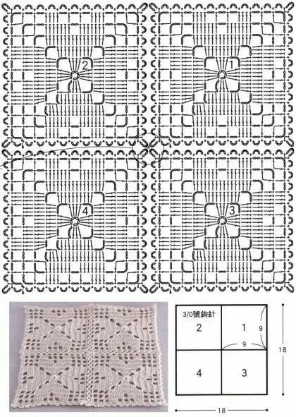 Квадратные схемы филейное вязание крючком "Неземная красота!", прямоугольные салфетки крючком Нитка для вязания крючком, В